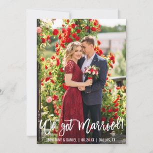 Wir haben Verheiratetes Pinsel-Script-Foto Got Ankündigung