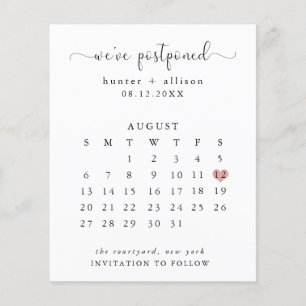 Wir haben verschoben Kalender Save the Date