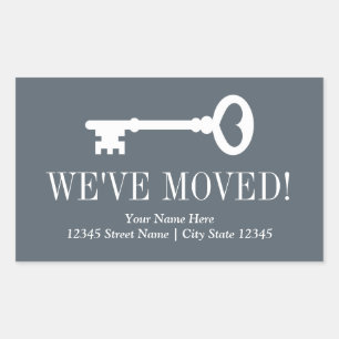 Wir haben Vintage Schlüsselanhänger umgezogen Rechteckiger Aufkleber