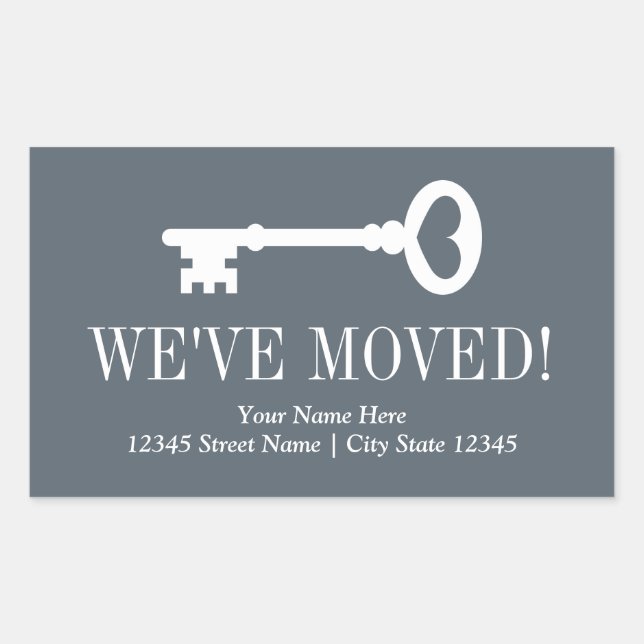 Wir haben Vintage Schlüsselanhänger umgezogen Rechteckiger Aufkleber (Vorderseite)