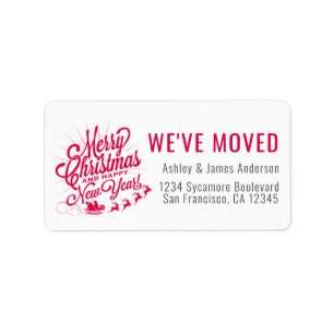 Wir haben Vintage Weihnachten Urlaub Neue Adresse Adressaufkleber