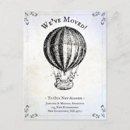 Wir haben Vintagen Heißluftballon Funny bewegt Ankündigungspostkarte