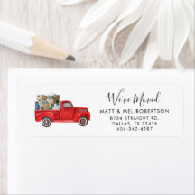 Wir haben Wasserfarben-Vintag-Red-Truck-Bewegung