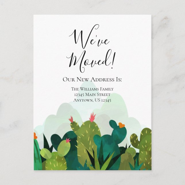 Wir haben Wasserfarbenkakteen bewegt Postkarte (Vorderseite)