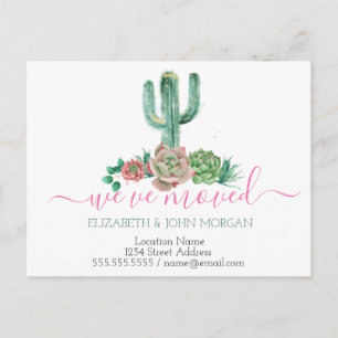 Wir haben Watercolor Cactus Succulent verschoben Ankündigungspostkarte