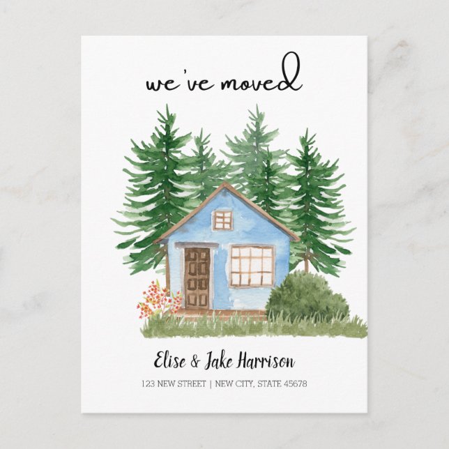 Wir haben Watercolor neue Zuhause Postkarte versch (Vorderseite)