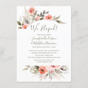 Wir haben Watercolor Wedding Blush Rose Empfang Einladung