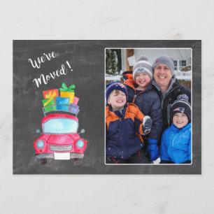 Wir haben Watercolor Weihnachtsauto-Fotokarte Einladung