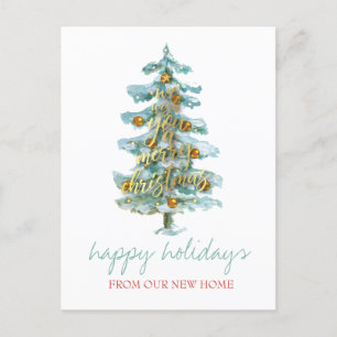 Wir haben Weihnachtsbaum,Bälle,Sterne Feiertag ver Ankündigungspostkarte