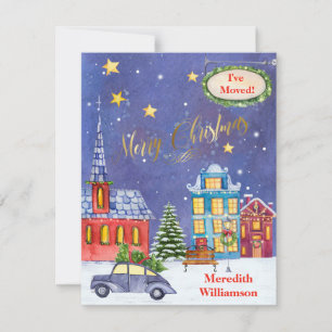 Wir haben Weihnachtsdorf-Flat Move verschoben Ankündigung