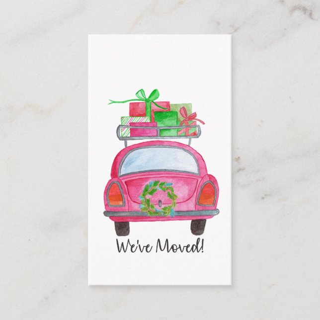 Wir haben Weihnachtswagen umgezogen Begleitkarte (Vorderseite)