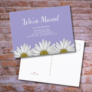 Wir haben White Daisies Lavender Lila Ankündigungspostkarte