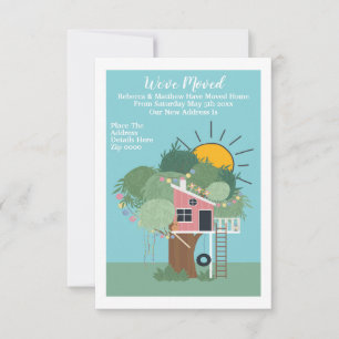 Wir haben Zuhause Baumhaus und Sonne verschoben Ankündigung