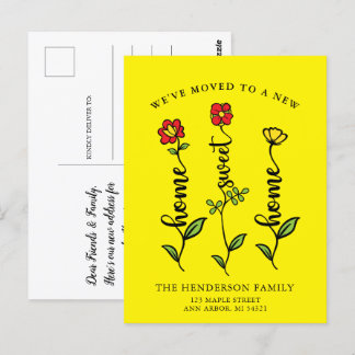 Wir haben Zuhause Sweet Zuhause Moving Ankündigung Postkarte