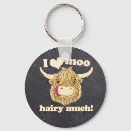 Wir Hamish Lieben Moo Hairy Much! Highland Cow Schlüsselanhänger