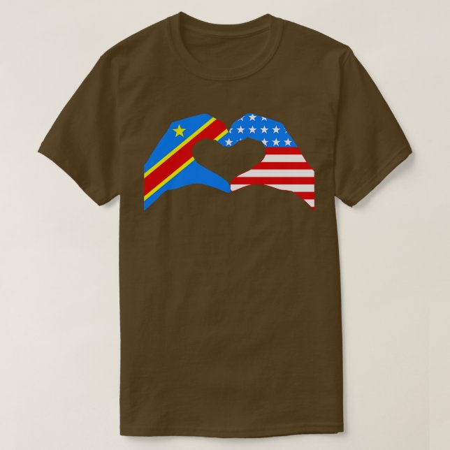 Wir Heart Congo USA Multinationales Patriot Flag S T-Shirt (Design vorne)