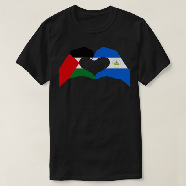 Wir Heart Palestina Nicaragua Patriot Flag Serie T-Shirt (Design vorne)