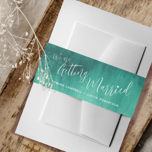 Wir heiraten Emerald abstrakt Hochzeit Einladungsbanderole