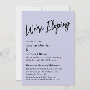 Wir heiraten heimlich Minimal Handwriting Lavendel Einladung