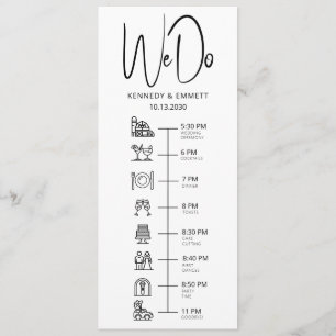 Wir heiraten Hochzeits-Tag Zeitplan Flaches Progra Programm