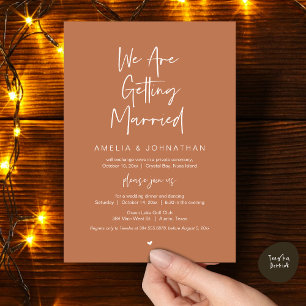 Wir heiraten, Hochzeitsessen Tanz Elopement Einladung