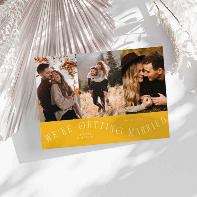 Wir heiraten Multi-Foto Gelb Save The Date (Von Creator hochgeladen)