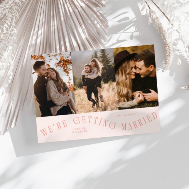 Wir heiraten Multi-Foto Pfirsich Save The Date (Von Creator hochgeladen)
