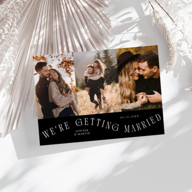 Wir heiraten Multi-Foto Schwarz Save The Date (Von Creator hochgeladen)