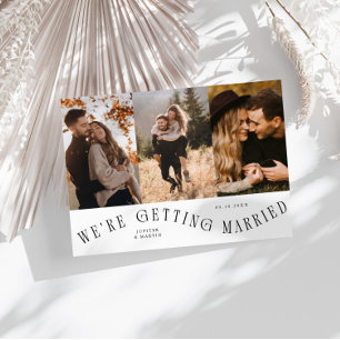 Wir heiraten Multi-Foto Weiß Save The Date