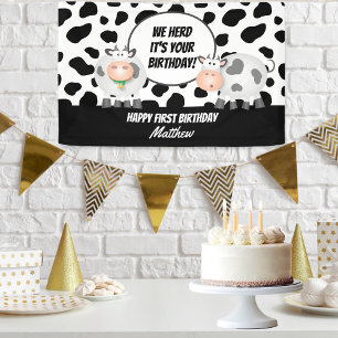 Wir Herd Es ist Ihr Geburtstag Niedlichen Kuh Happ Banner