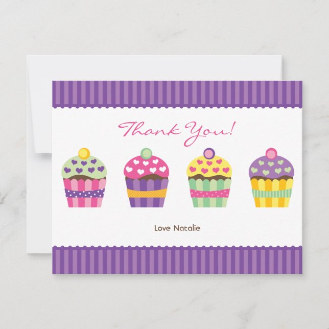 Wir "Herz" Cupcakes Note Card Mitteilungskarte (Vorderseite)