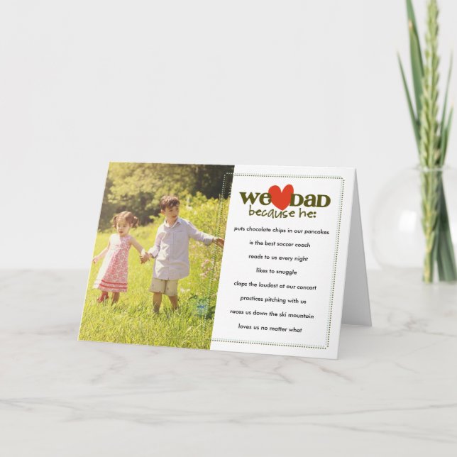 Wir Herz-Vater weil… Karte (Vorderseite)