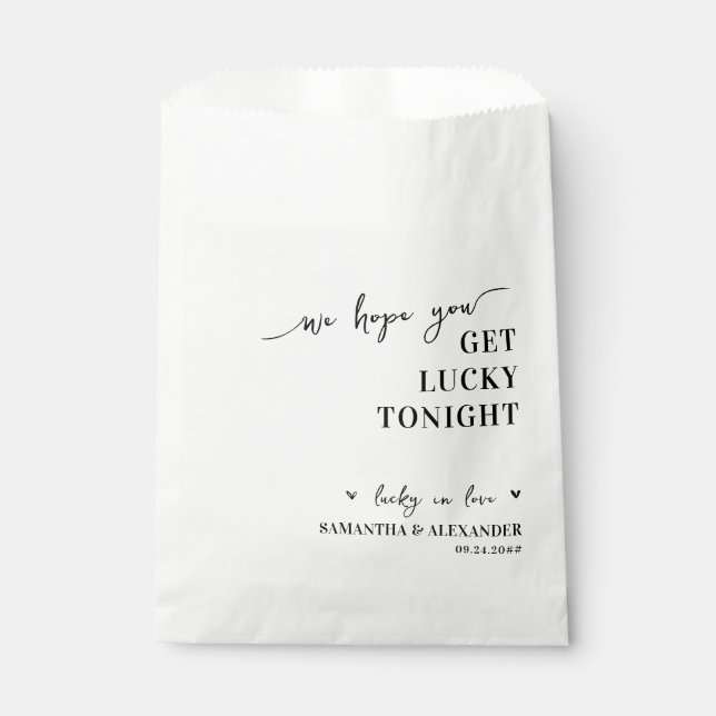 Wir hoffen, dass du heute Abend Niedliche Hochzeit Geschenktütchen (Vorderseite)