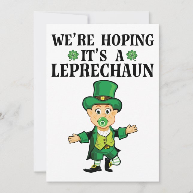 Wir hoffen, dass es ein Leprechaun St Patricks Day Einladung (Vorderseite)