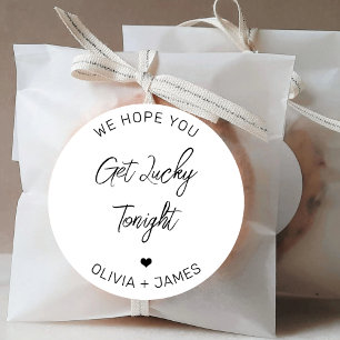 Wir hoffen, dass Sie heute Abend glücklich werden Runder Aufkleber