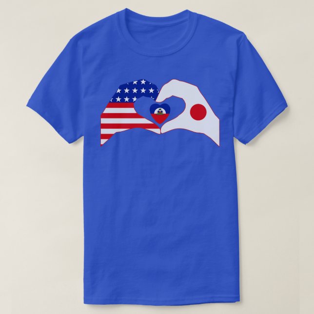 Wir hören USA Japan Haiti Multinationaler Patriot  T-Shirt (Design vorne)
