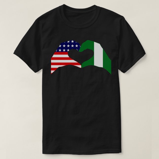 Wir hören USA Nigeria Patriot Flag Serie T-Shirt (Design vorne)