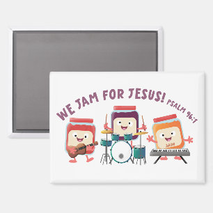 Wir jammen für Jesus süße Bibelvers Cartoon Magnet