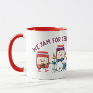 Wir jammen für Jesus süße Bibelvers Cartoon Tasse