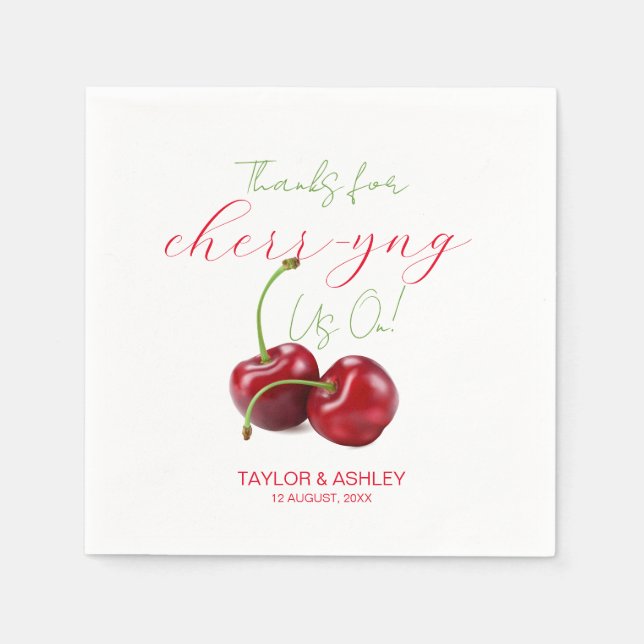 Wir jubeln auf Kirschfrucht Serviette (Vorderseite)