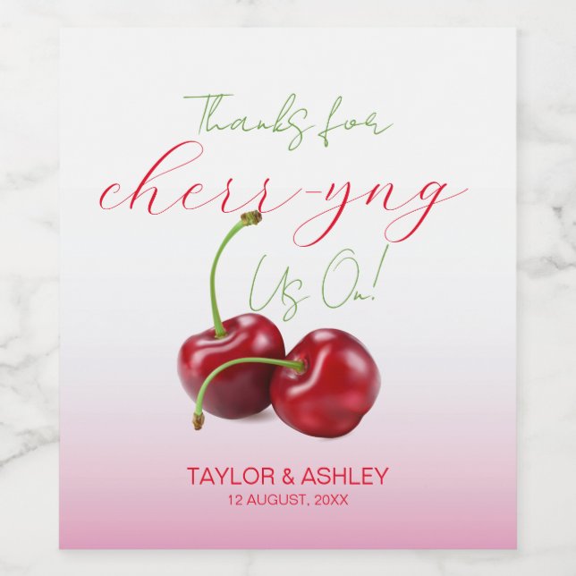 Wir jubeln auf Kirschfrucht Weinetikett (Einzelnes Label)