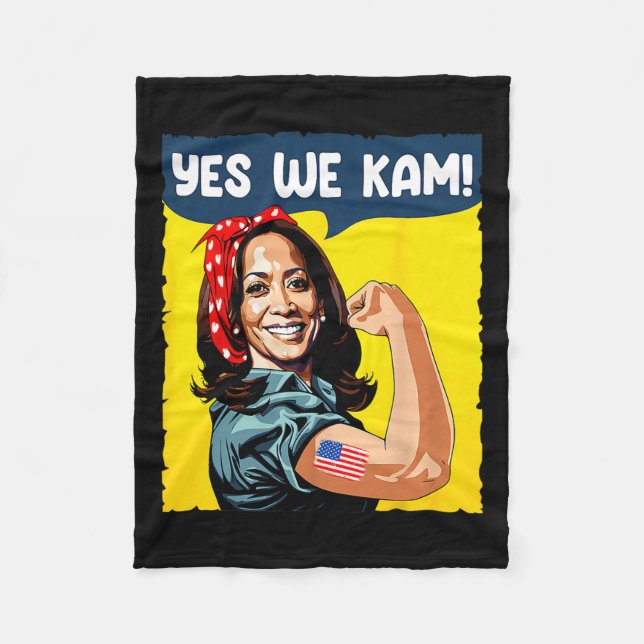 Wir Kam Rosie The Riveter für Präsident Kamala Har Fleecedecke (Vorderseite)