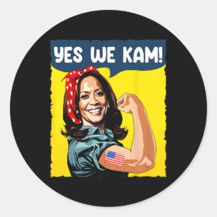 Wir Kam Rosie The Riveter für Präsident Kamala Har Runder Aufkleber