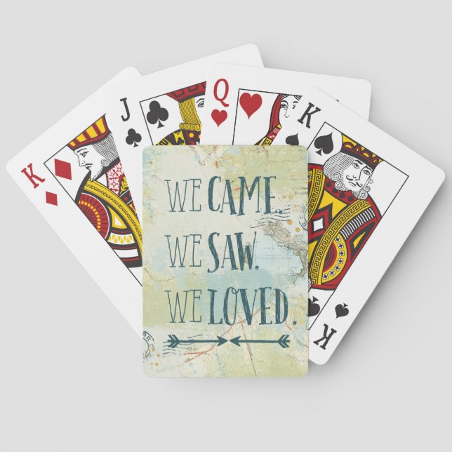 Wir kamen, sahen wir, liebten wir Zitat und Karte Spielkarten (Rückseite)