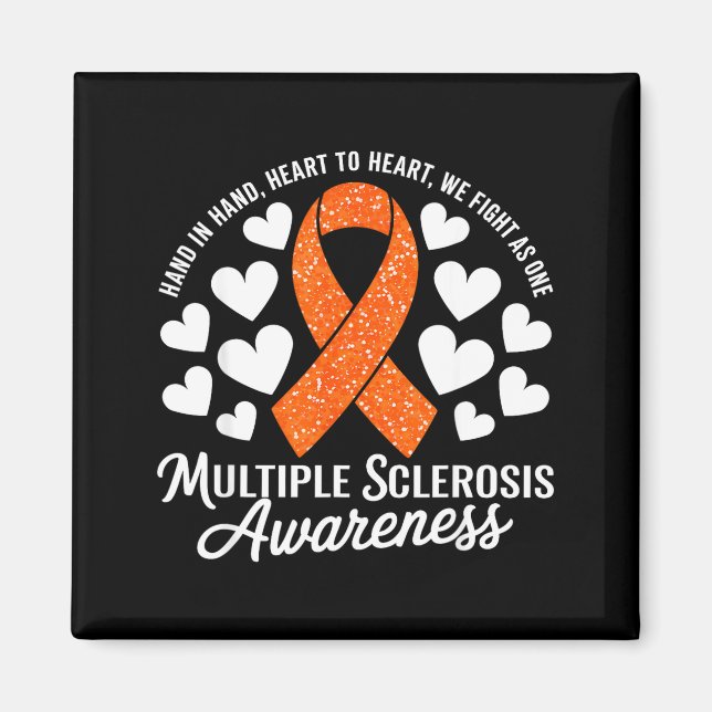 Wir kämpfen als eine Orange Ribbon Multiple Sklero Magnet (Vorne)