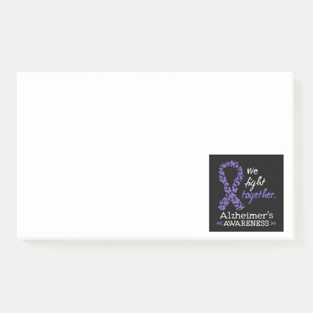 Wir kämpfen gemeinsam - Alzheimer-Bewusstsein Post-it Klebezettel (Vorderseite)