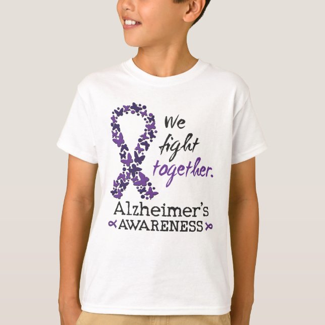 Wir kämpfen gemeinsam - Alzheimer-Bewusstsein T-Shirt (Vorderseite)