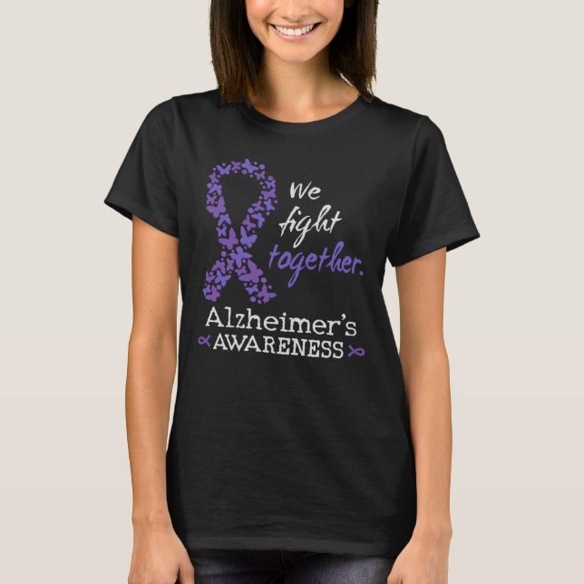 Wir kämpfen gemeinsam - Alzheimer-Bewusstsein T-Shirt (Vorderseite)