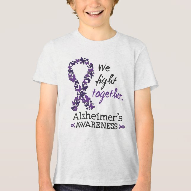 Wir kämpfen gemeinsam - Alzheimer-Bewusstsein Tri-Blend Shirt (Vorderseite)