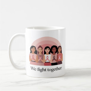 Wir kämpfen gemeinsam Brustkrebs-Bewusstseins-Desi Kaffeetasse
